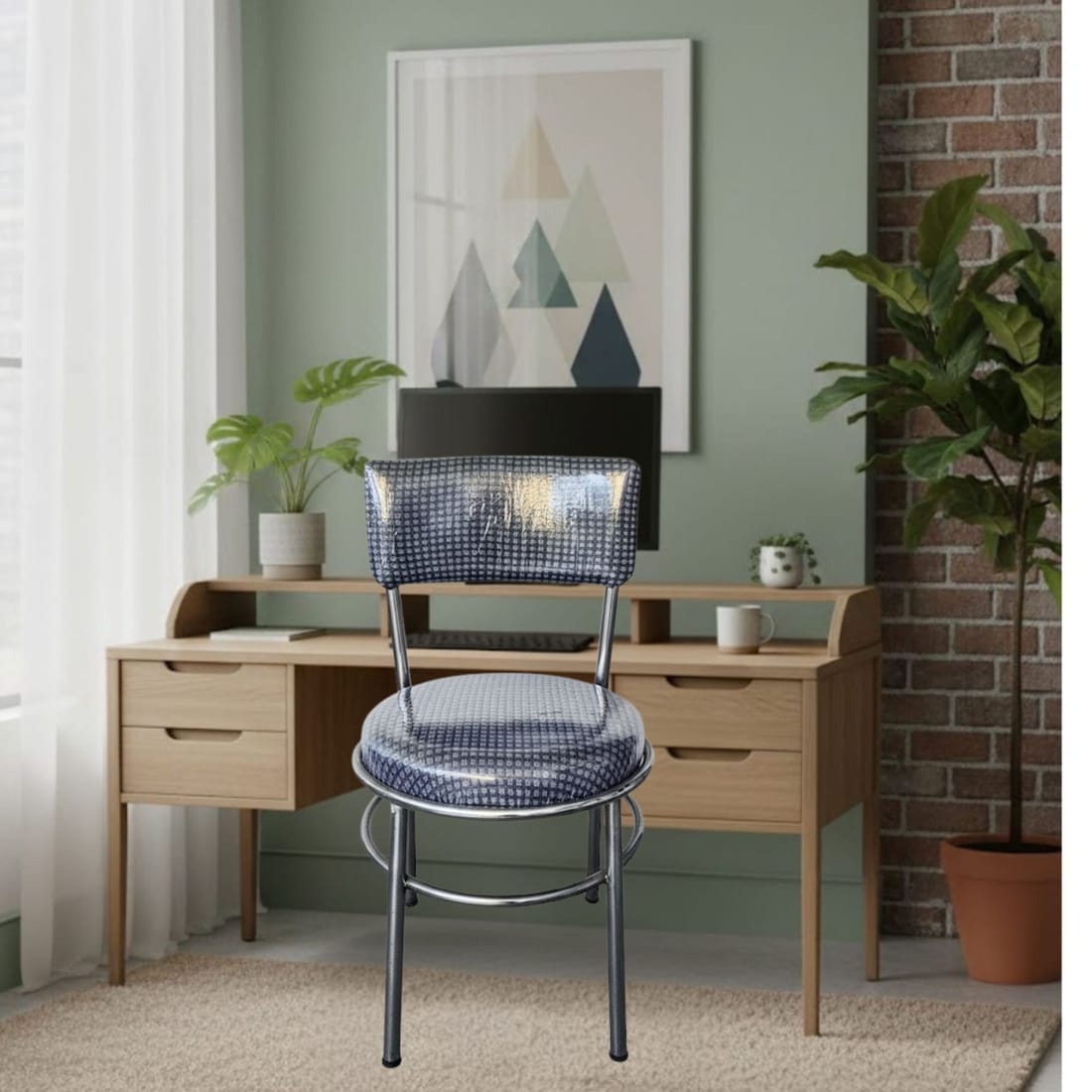 Ro-Stack Visitor | High-Density Foam | Ergonomic Sled Base Guest Chair | Reinforced Steel Frame | Anti-Slip Floor Protectors | 1 Year Warranty (Midnight Blue)