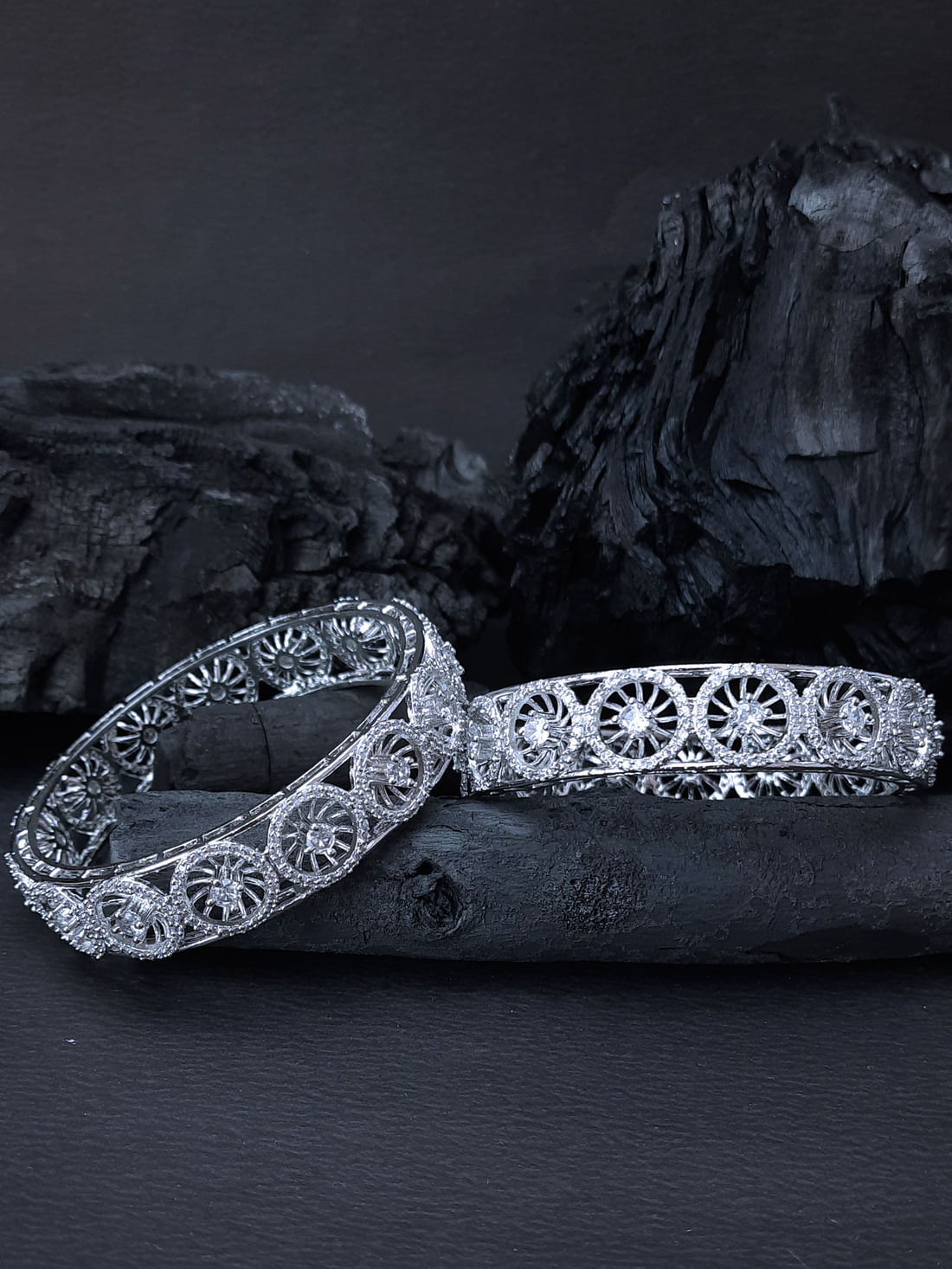 Silver American Diamond Bangles