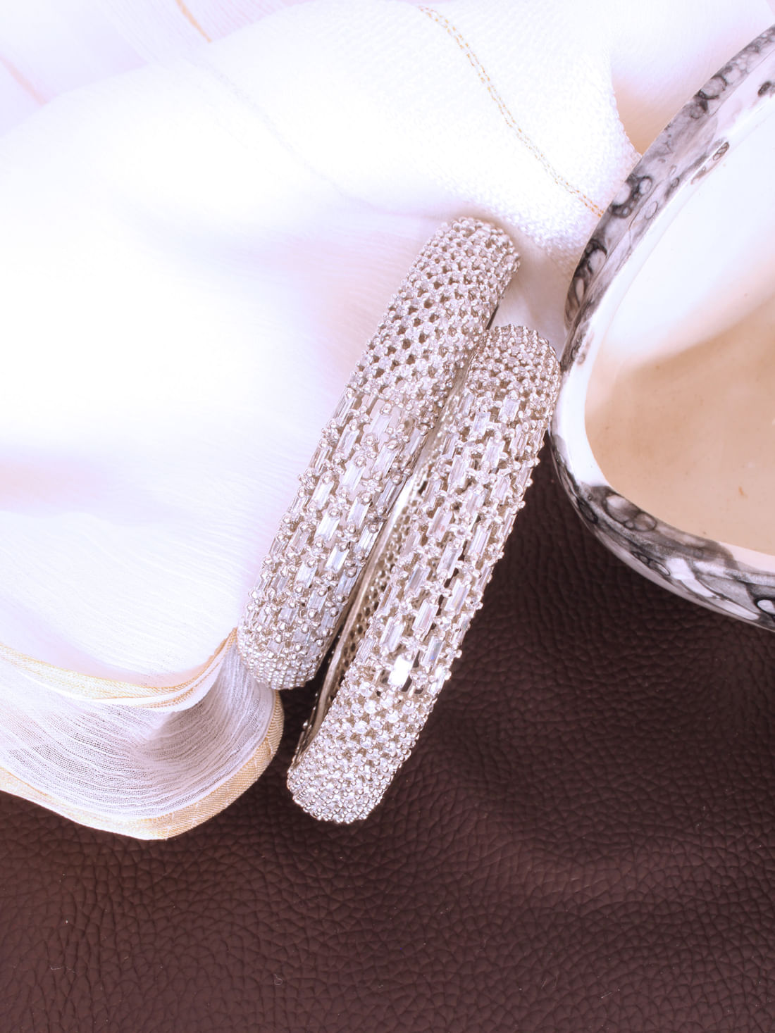 Silver American Diamond Bangles