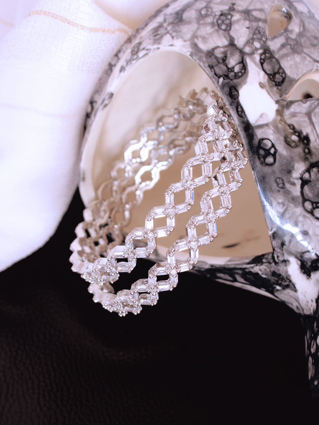 Silver American Diamond Bangles