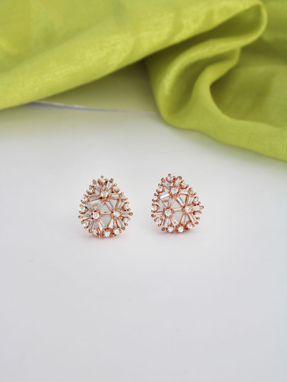 Rose Gold Color American Diamond Earring
