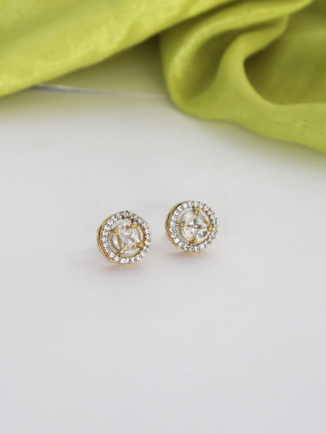 Golden Color American Diamond Earring