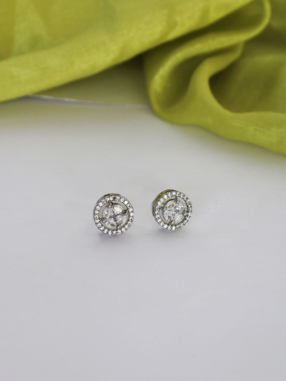 Silver Color American Diamond Earring