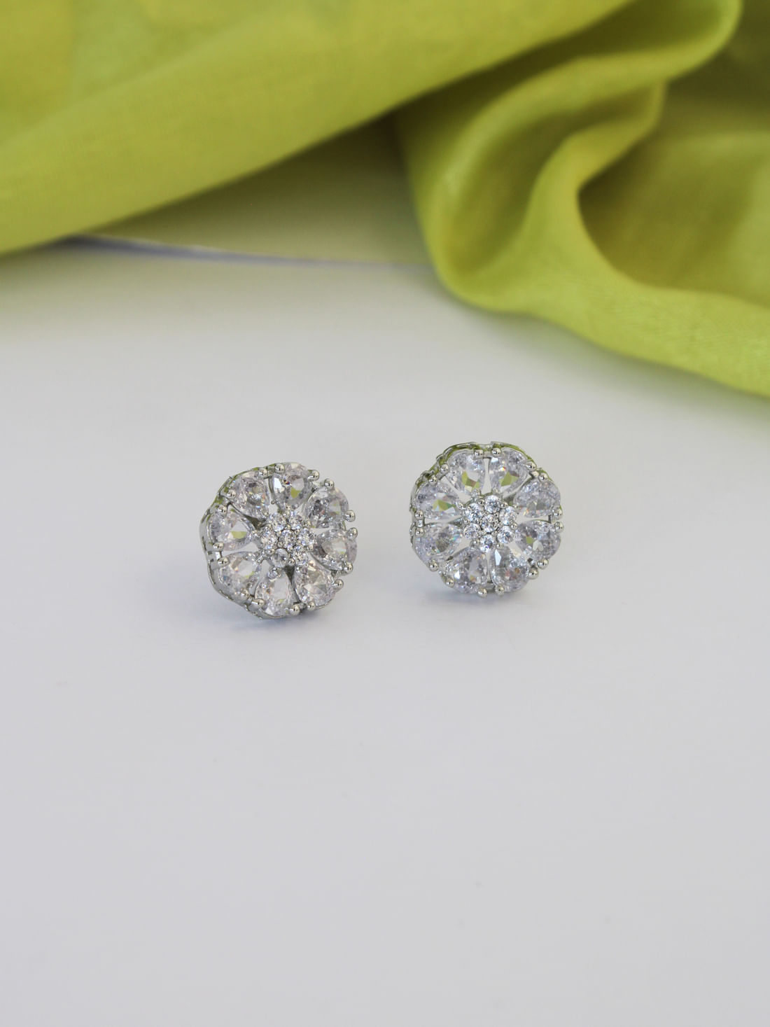 Silver Color American Diamond  Earring