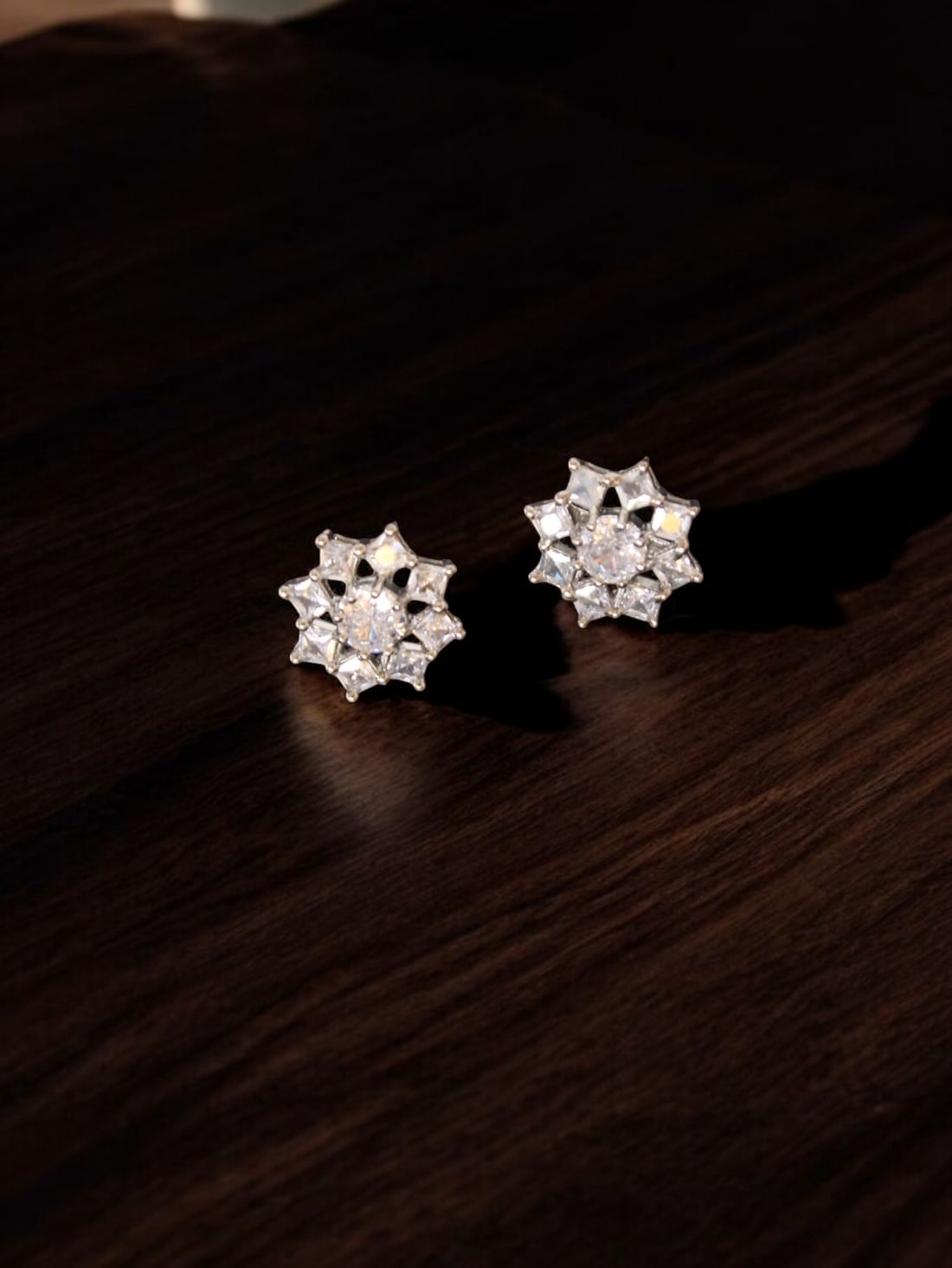 Silver Color American Diamond Earring