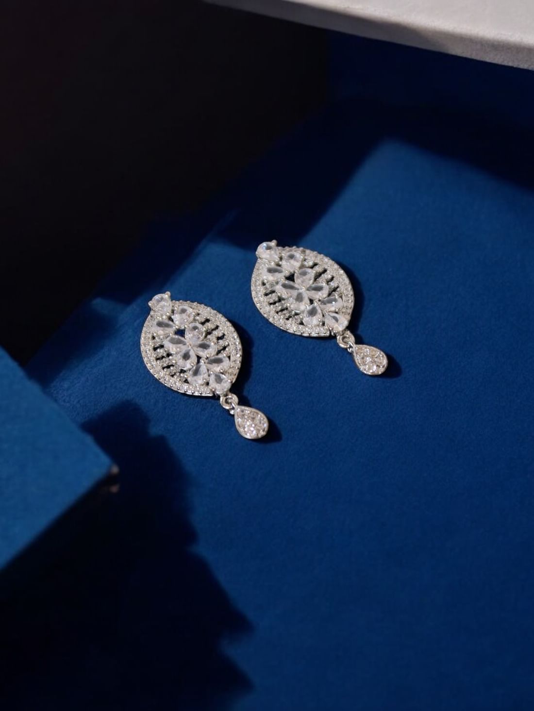 Silver Color American Diamond Earring