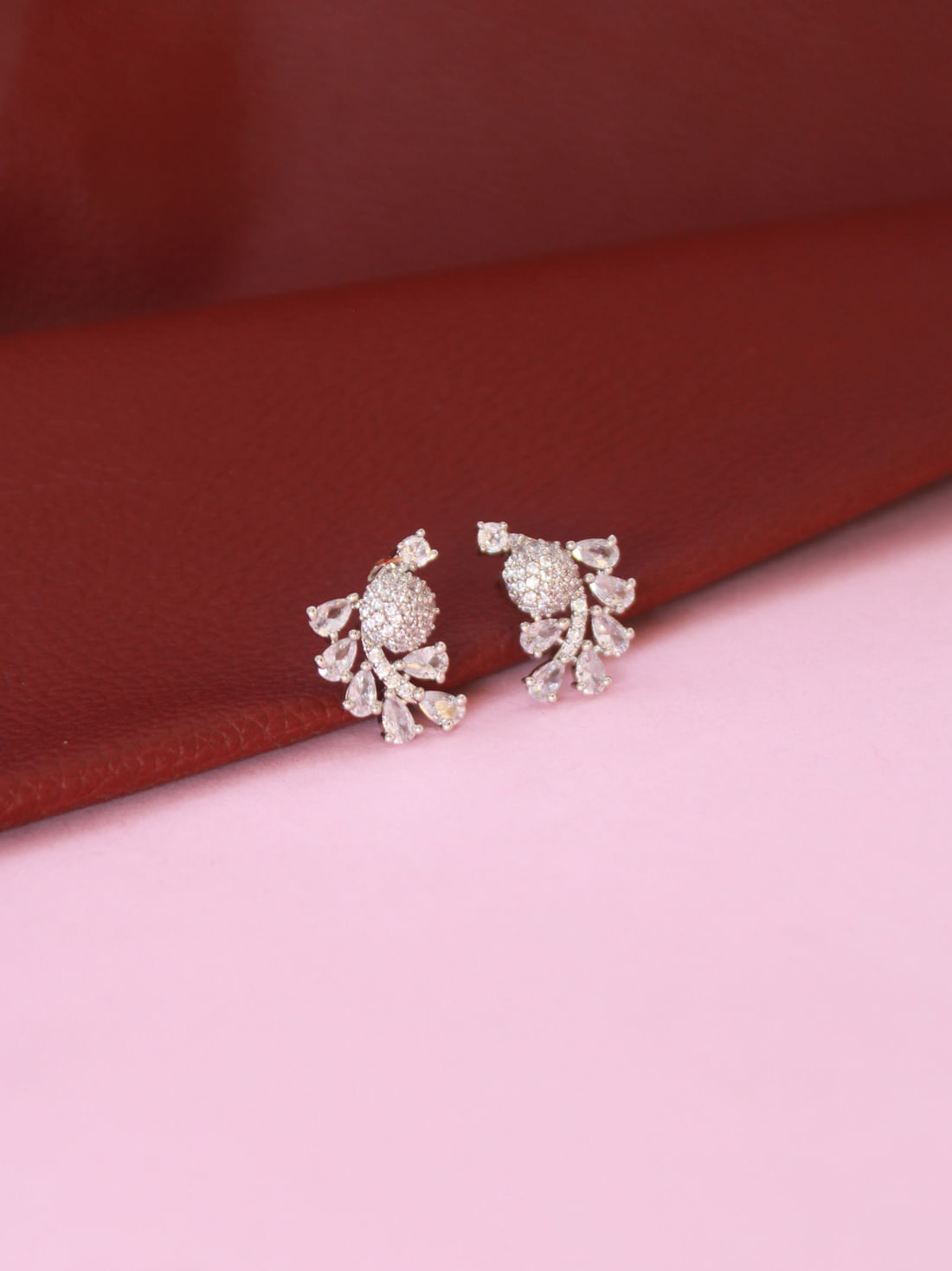 Silver Color American Diamond Earring