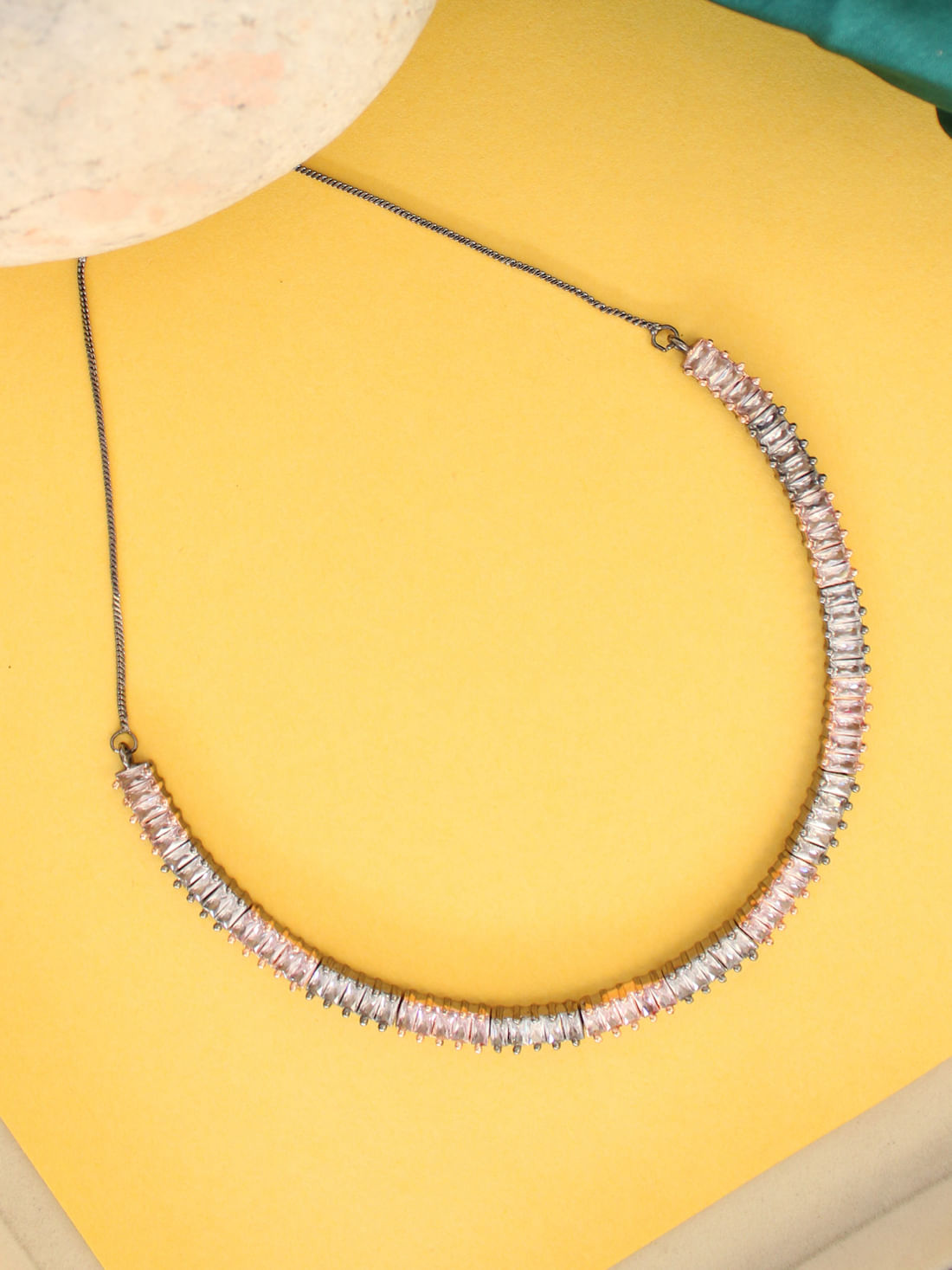 Black Color American Diamond Necklace Set