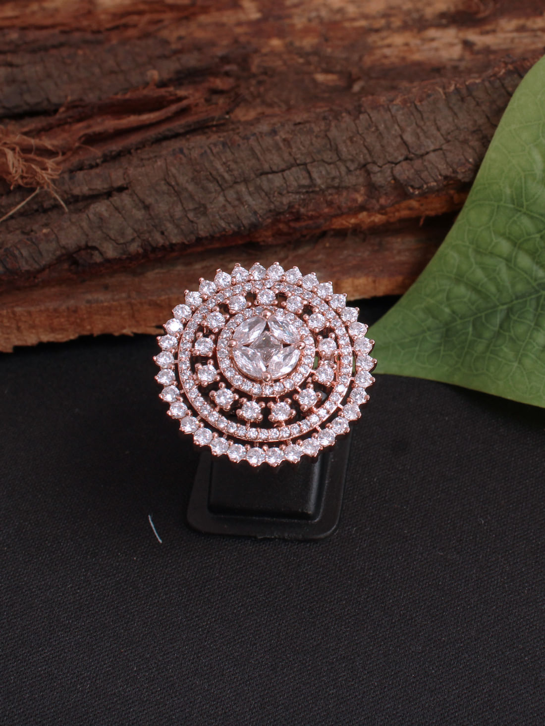 Gold Color American Diamond Ring