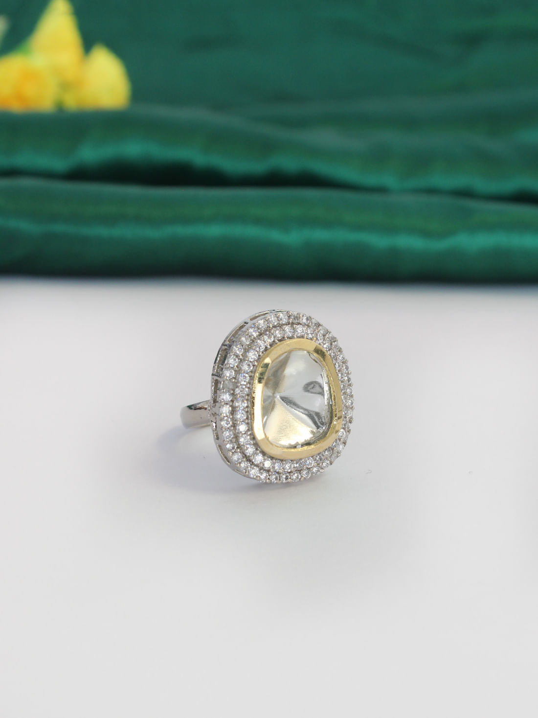 Silver Color American Diamond Ring