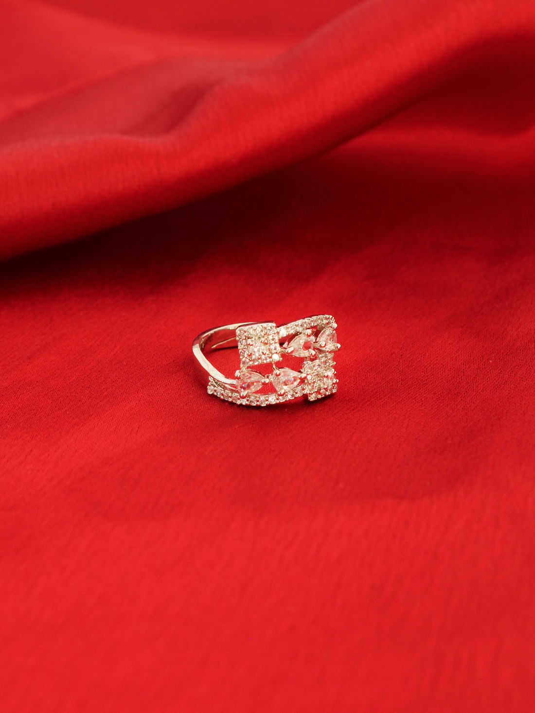 Silver Color American Diamond Ring