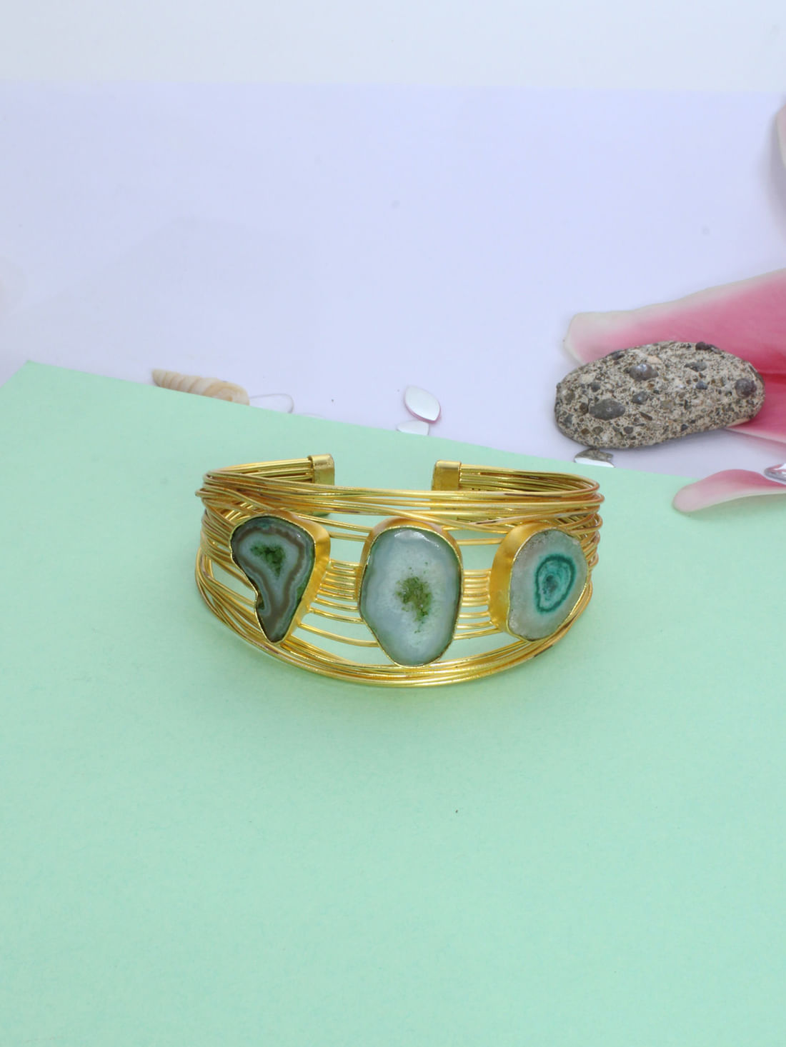 Green Color Druzy Bracelet