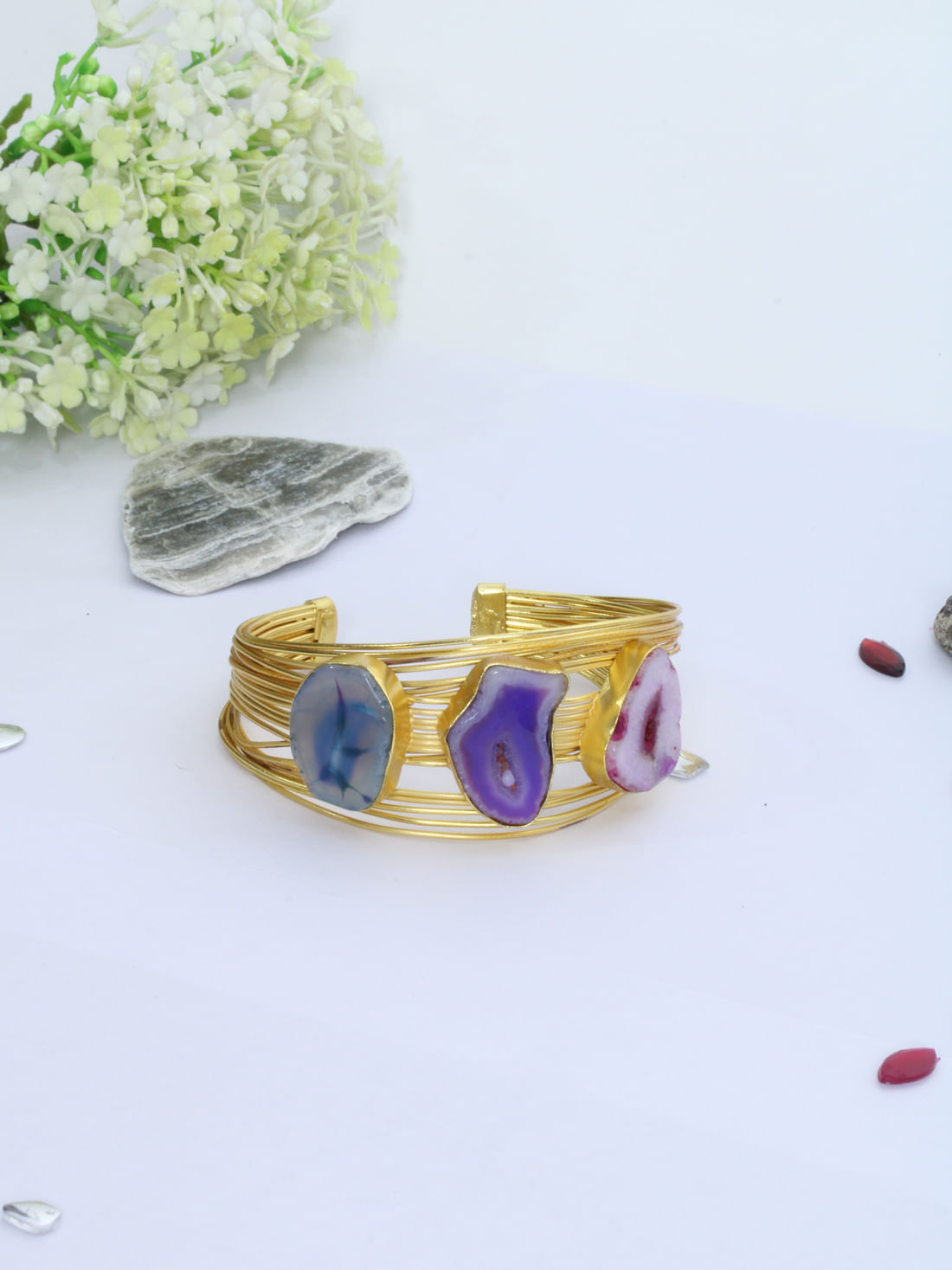 Multi Color Druzy Bracelet