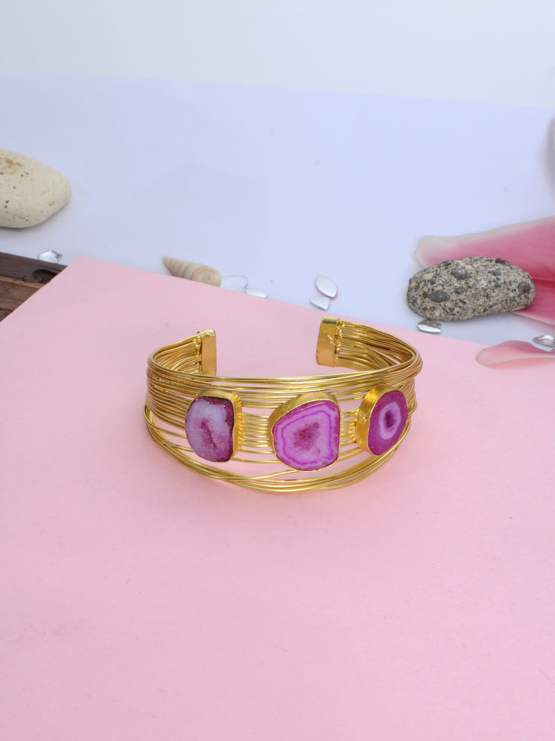 Pink Color Druzy Bracelet