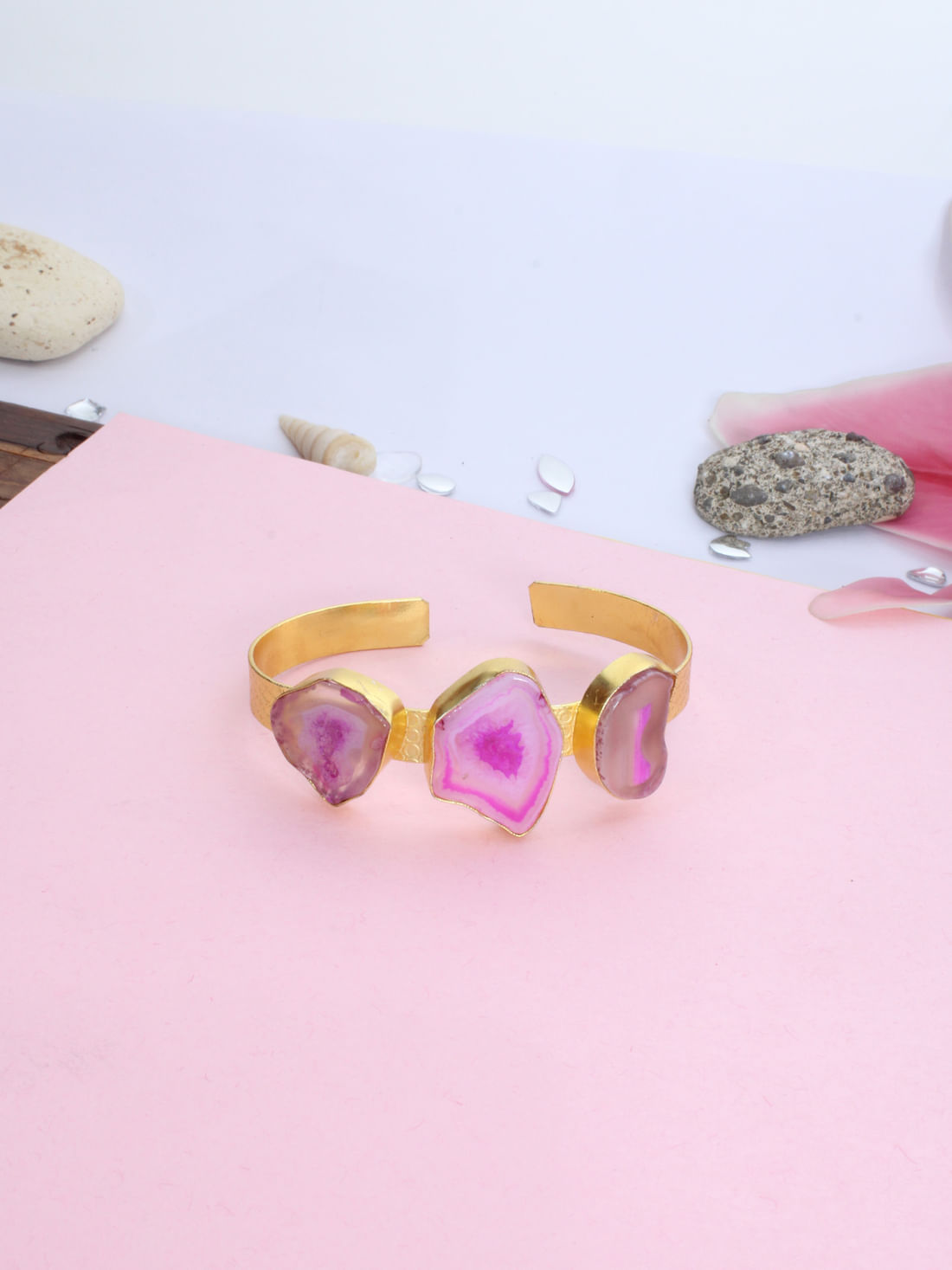 Pink Color Druzy Bracelet