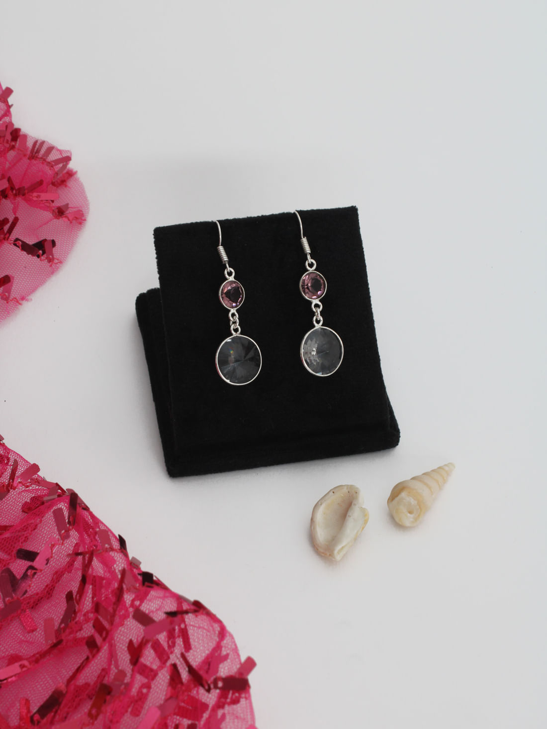 Silver Color Druzy Earrings
