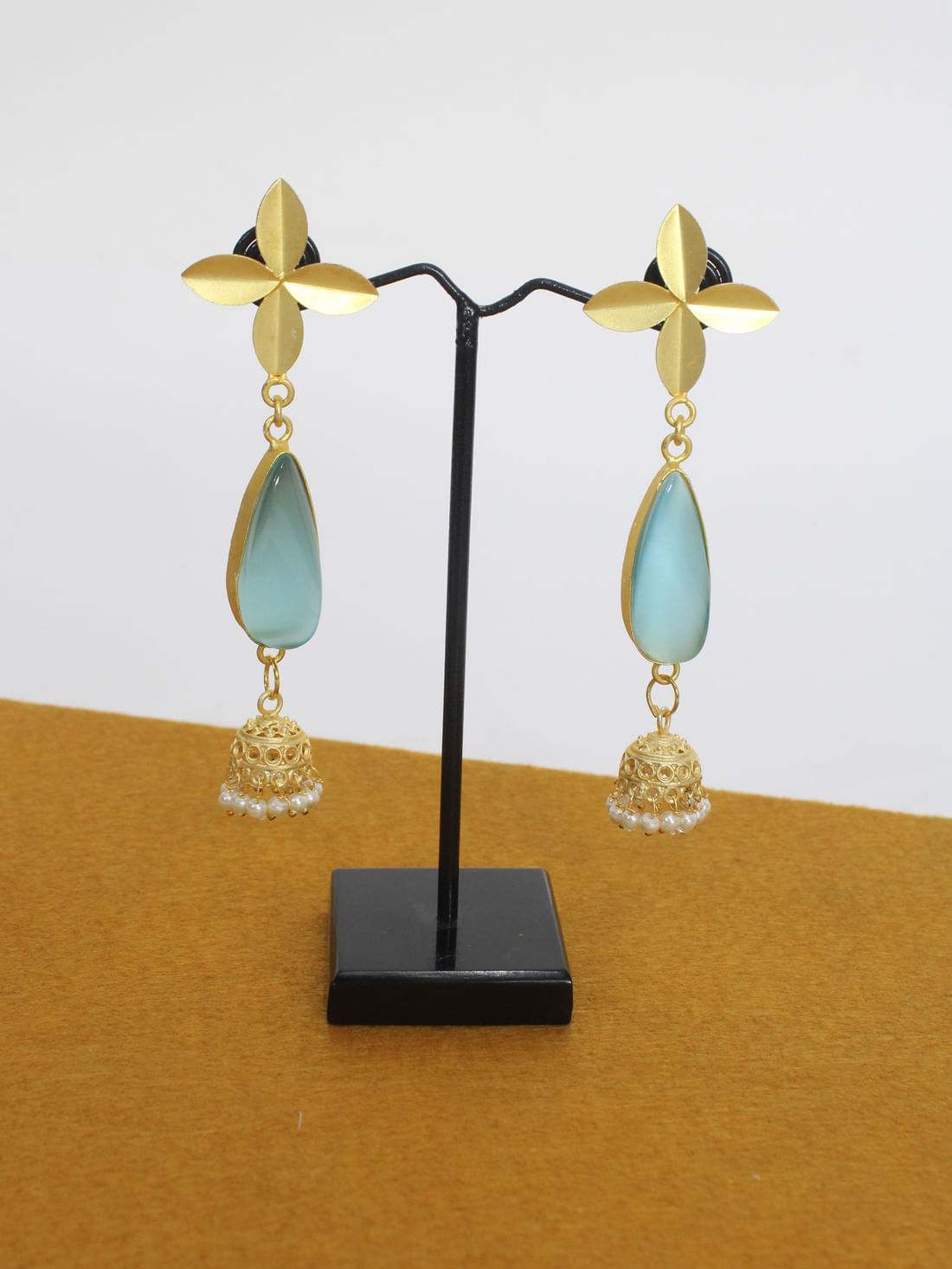 Blue Color Druzy Earrings