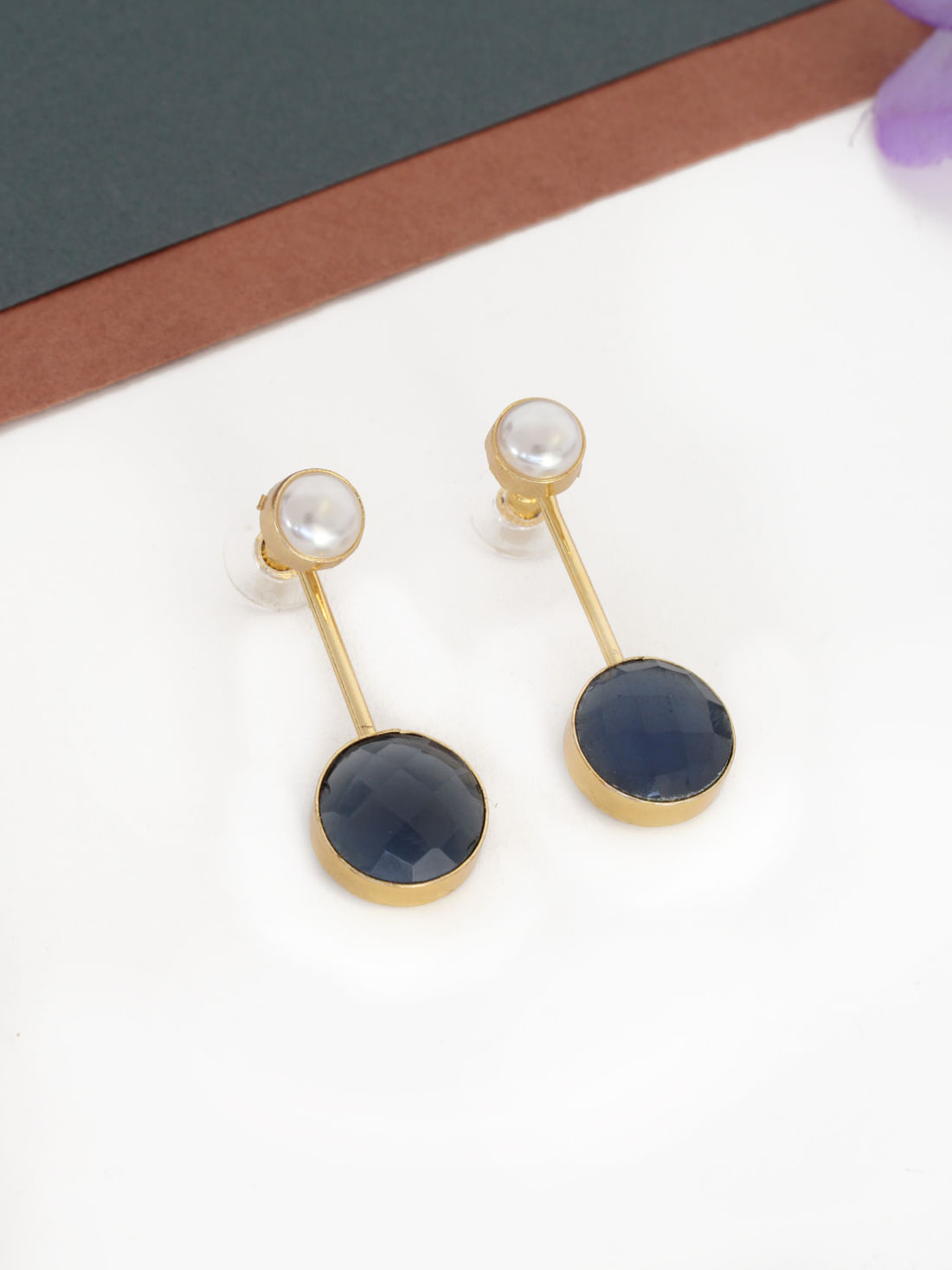 Dark Blue Color Monalisa Earring