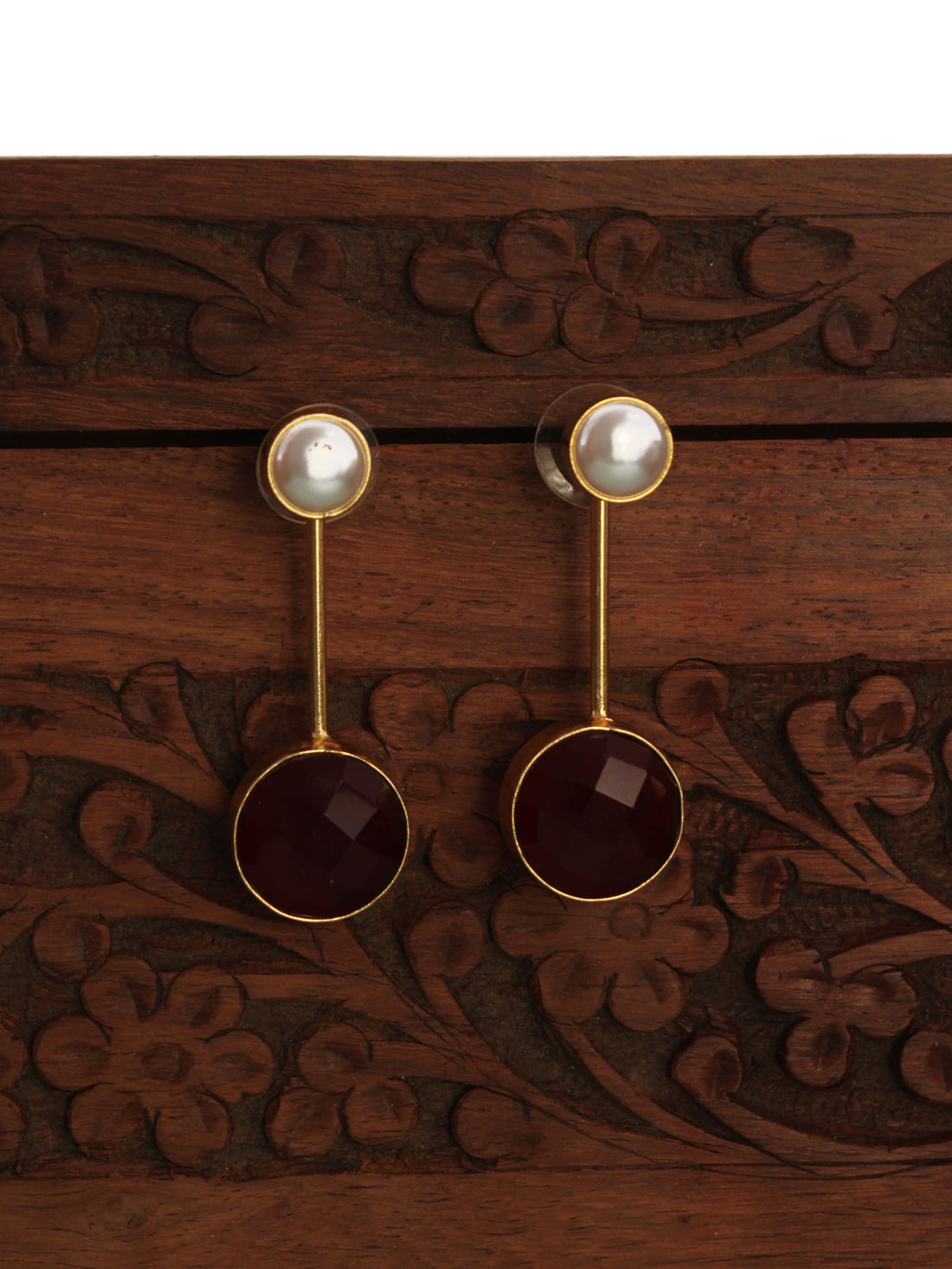 Maroon Color Monalisa Earring