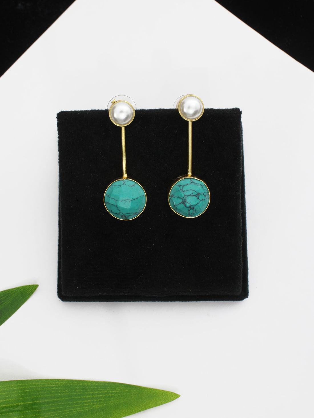 Turquoise Blue Color Monalisa Earring