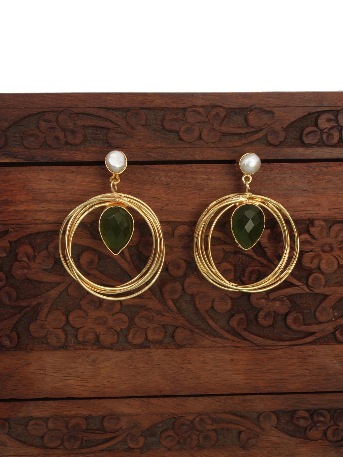 Green Color Monalisa Earring