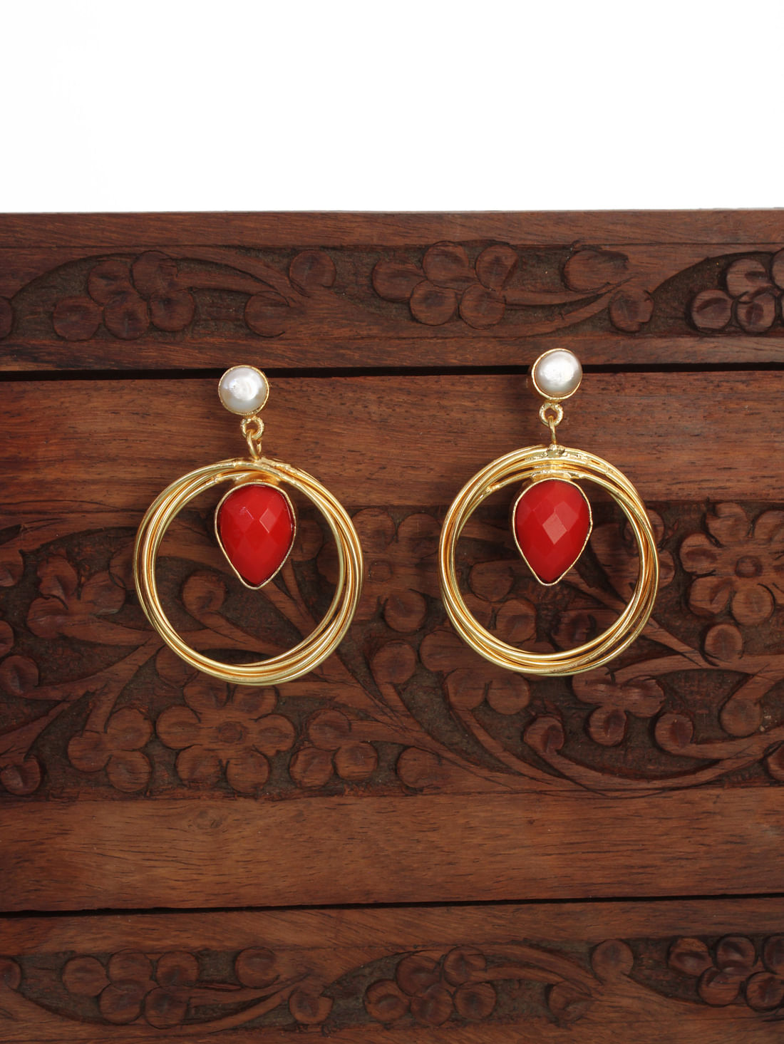 Red Color Monalisa Earring