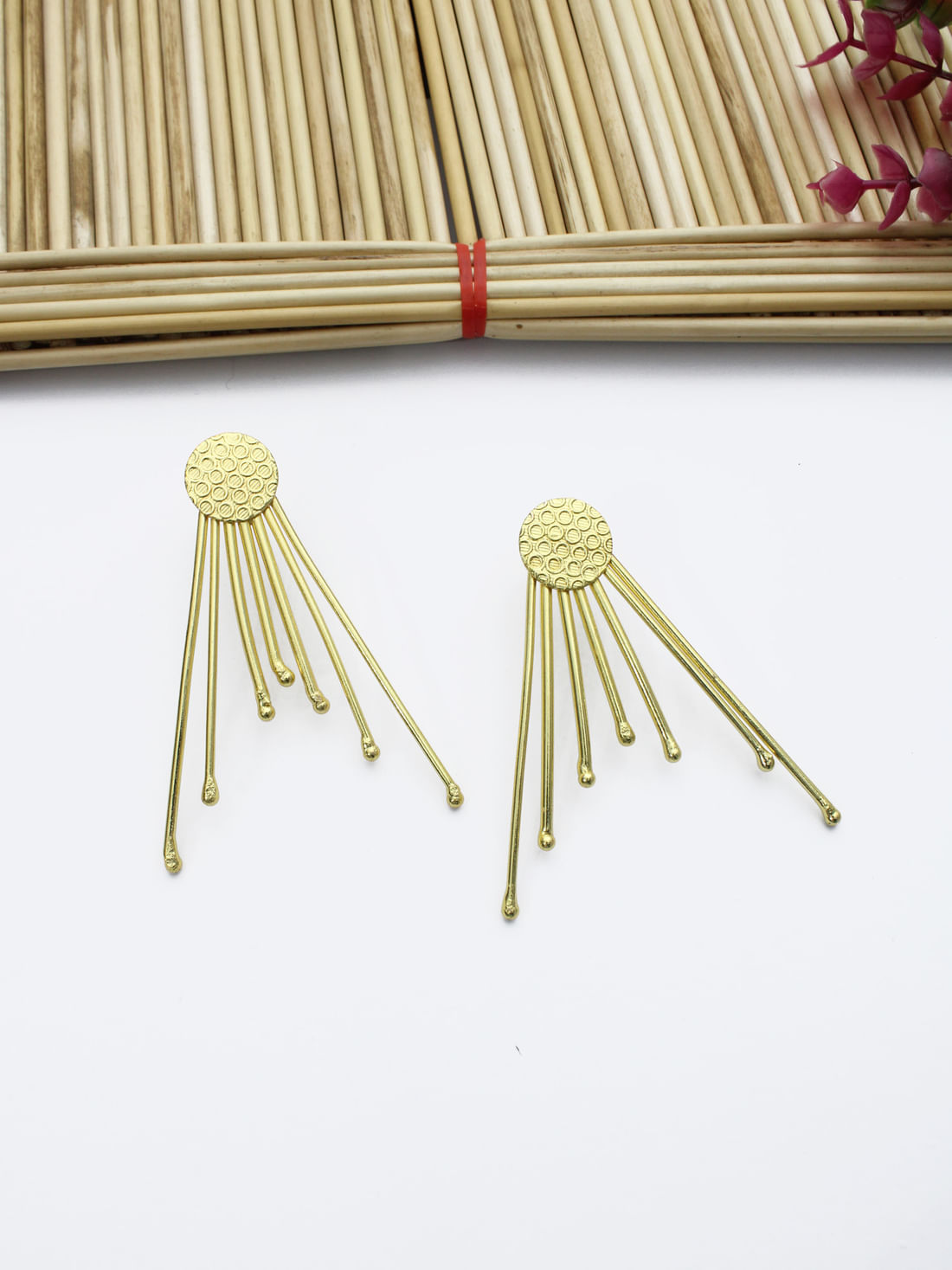 Gold Color Brass Earrings