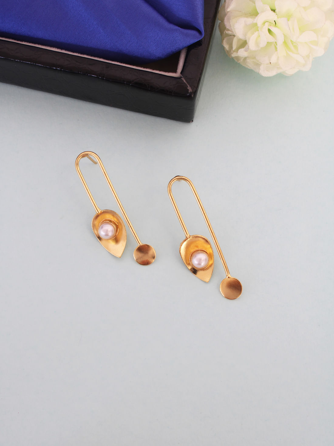Gold Color Brass Earrings