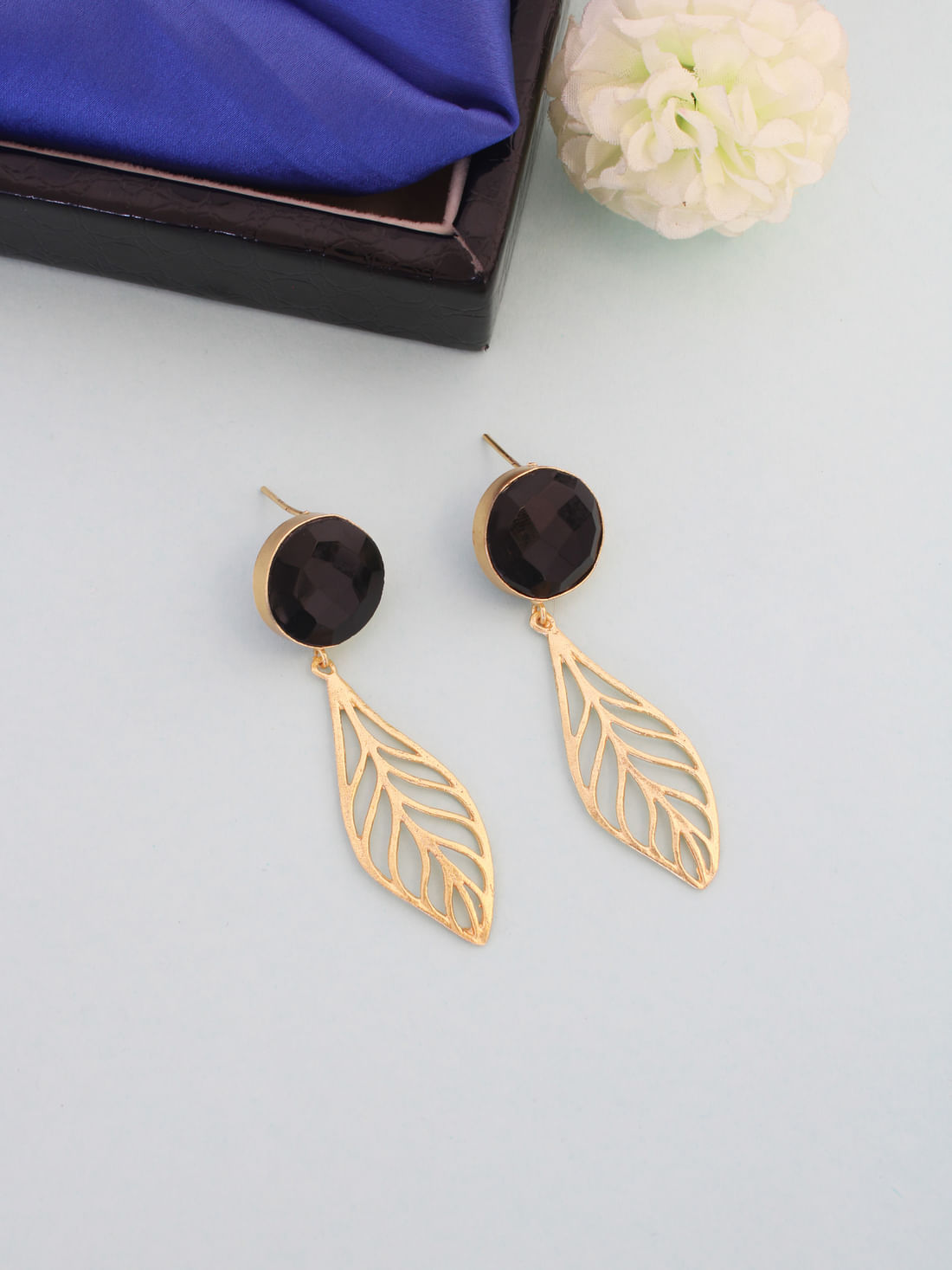 Black Color Brass Earrings