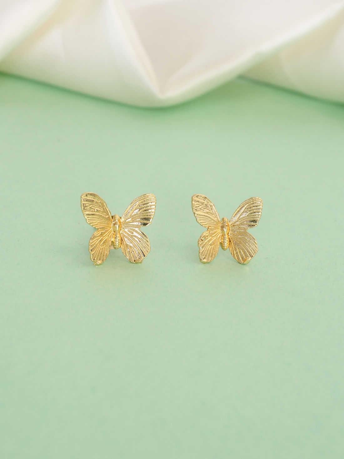 Golden Color Butterfly Brass Earrings