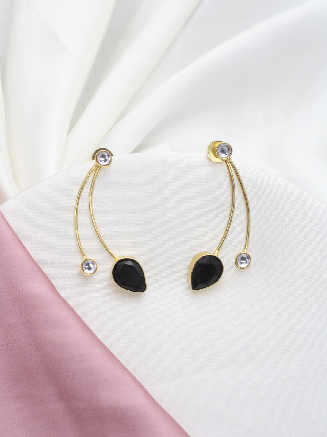 Black Color Brass Earrings
