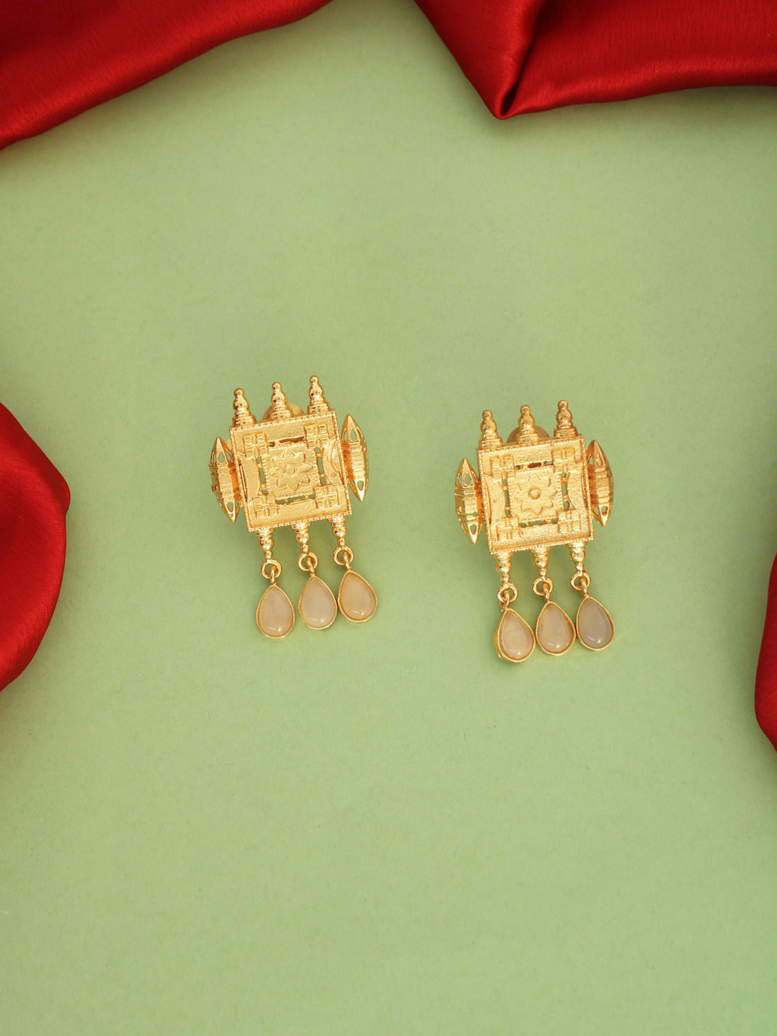 Golden Color Brass Earrings