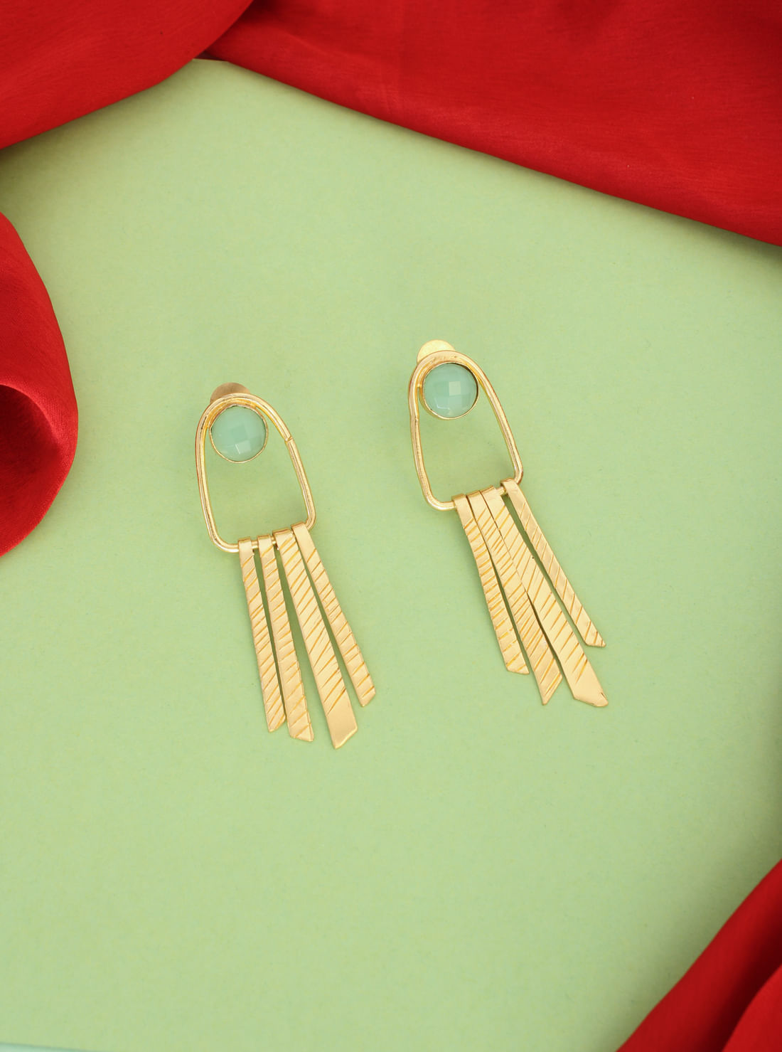 Golden Color Brass Earrings