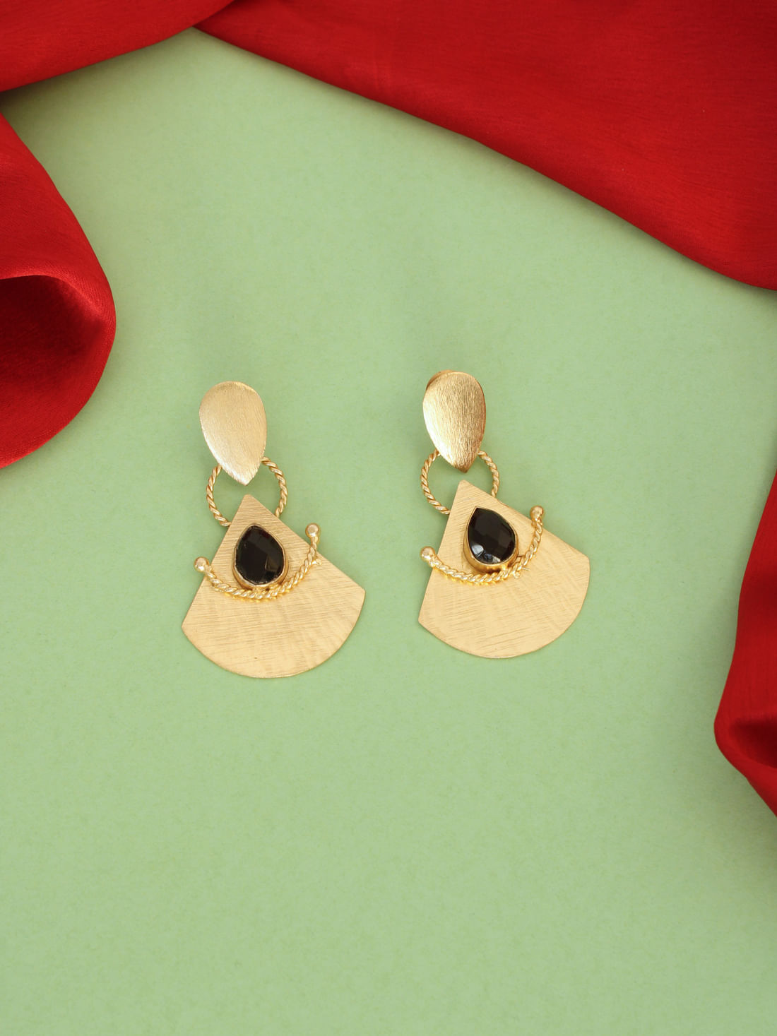 Golden Color Brass Earrings