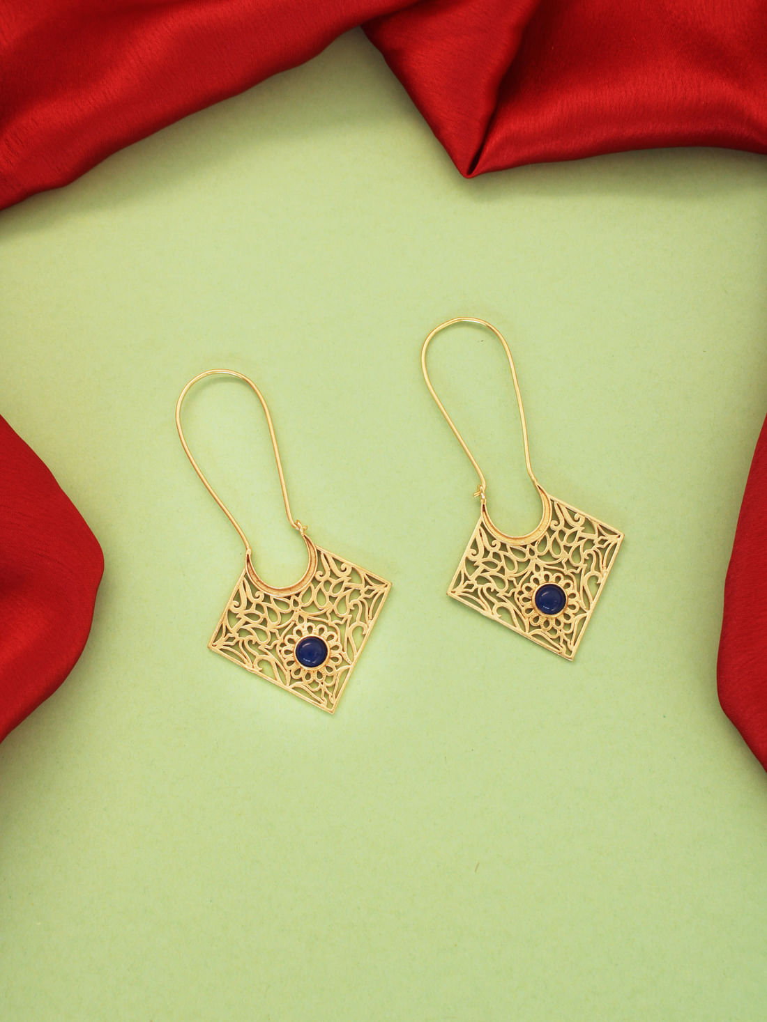 Golden Color Brass Earrings