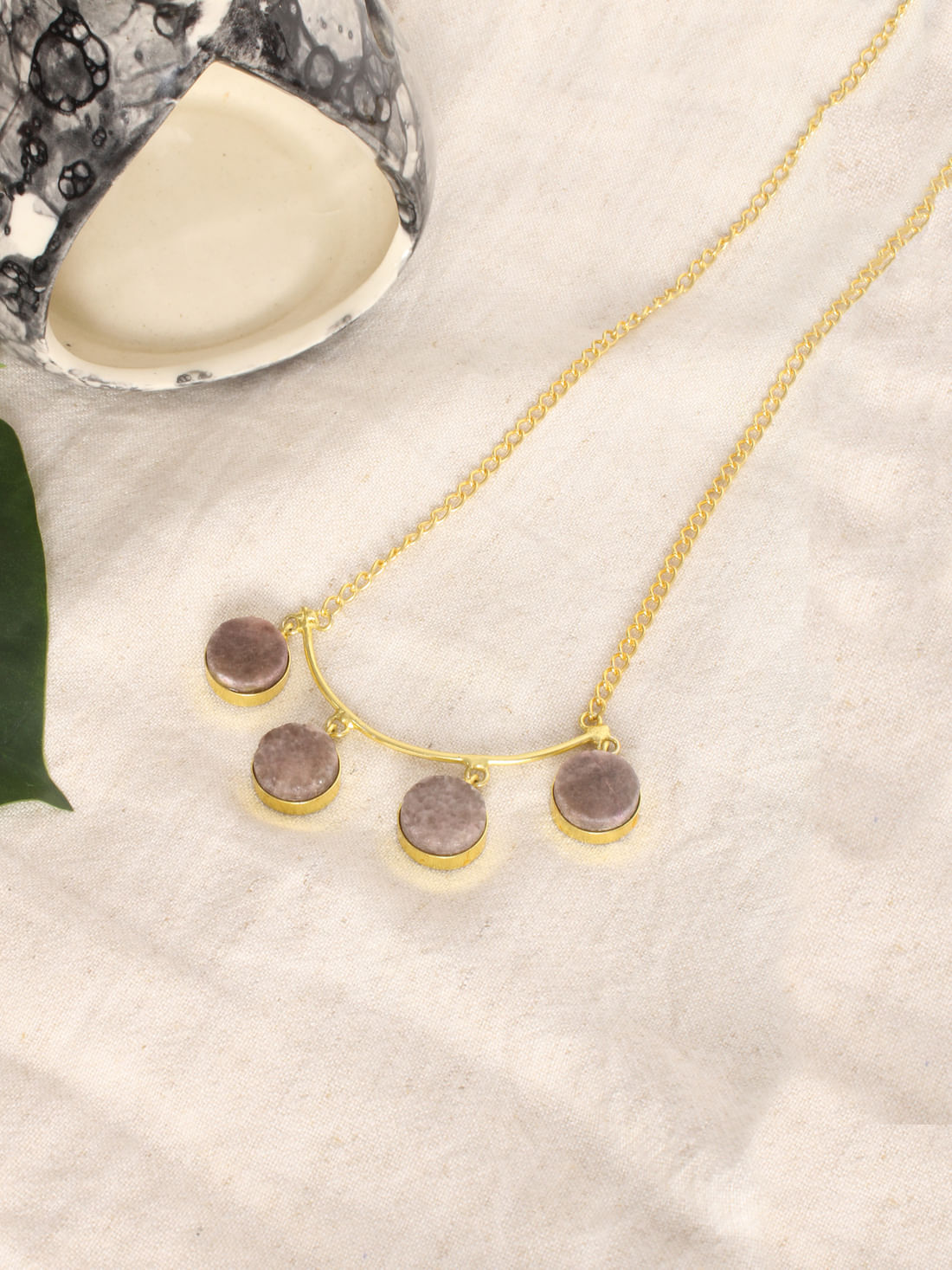 Brown Color Druzy Necklace