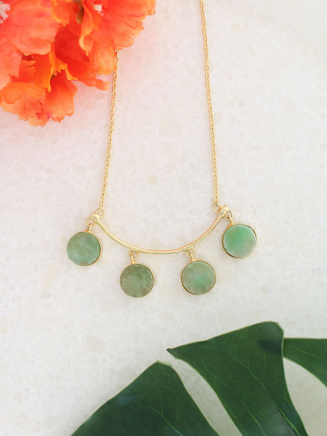 Green Color Druzy Necklace