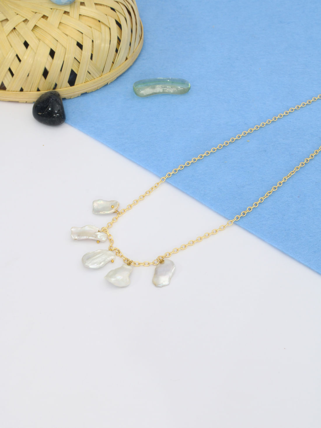 Fresh Water Pearl Druzy Necklace