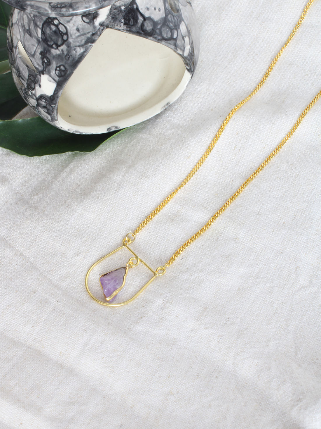 Purple Color Druzy Necklace
