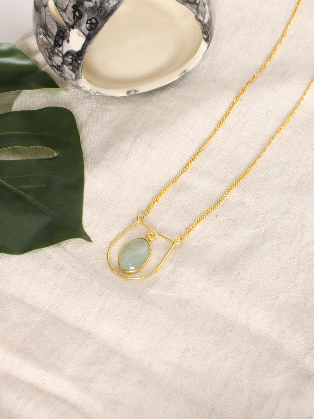 Light Green Color  Druzy Necklace