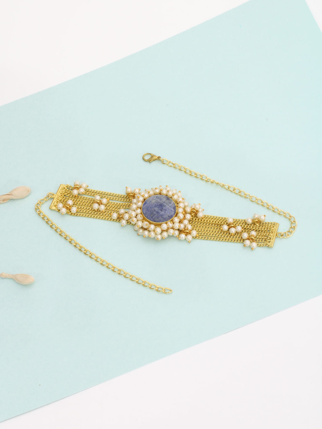 Blue Color Druzy Necklace Set