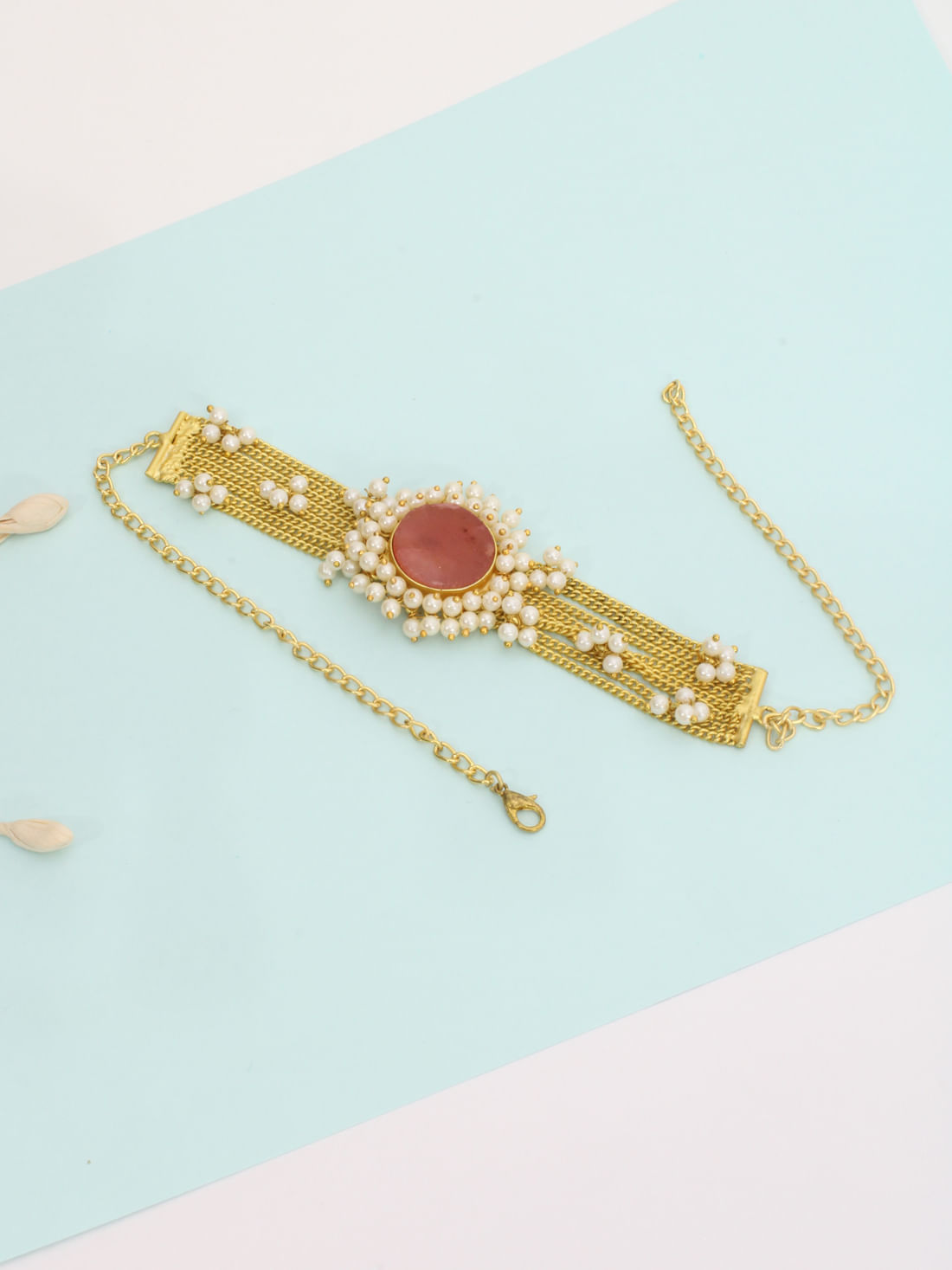 Pink Color Druzy Necklace Set