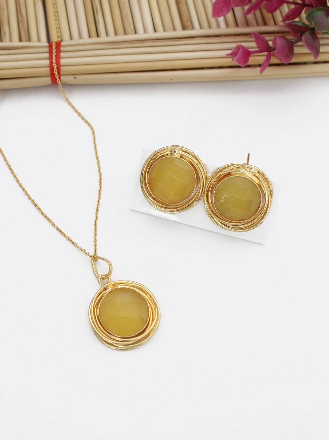 Yellow Color Necklace Set