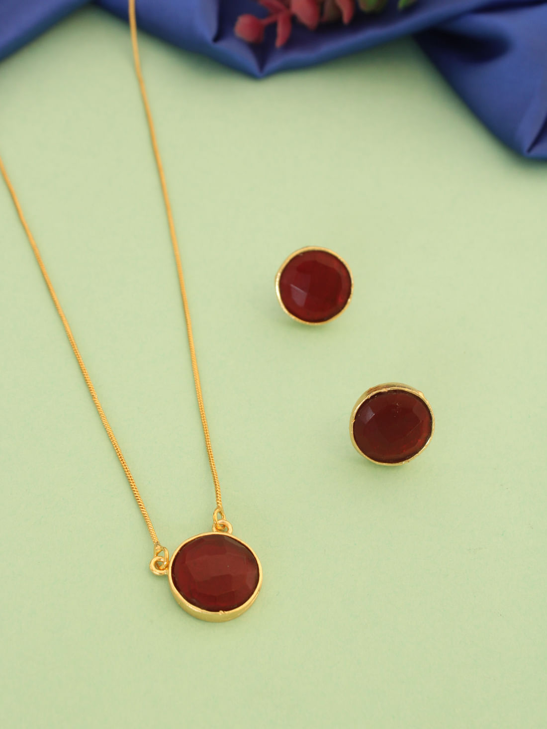 Maroon Color Necklace Set