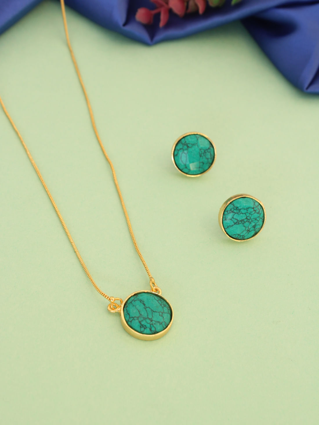 Turquoise Color Necklace Set