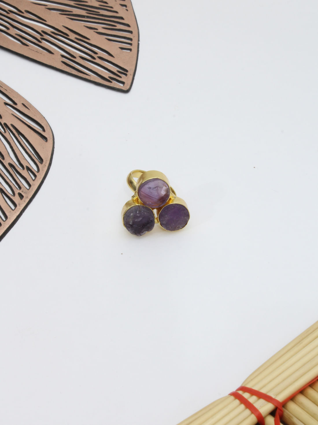 Purple Color Druzy  Ring