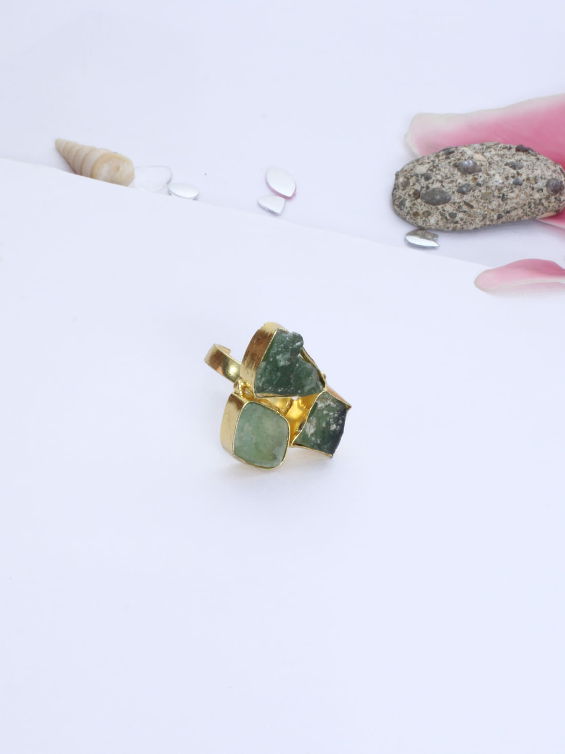 Green Color Druzy  Ring