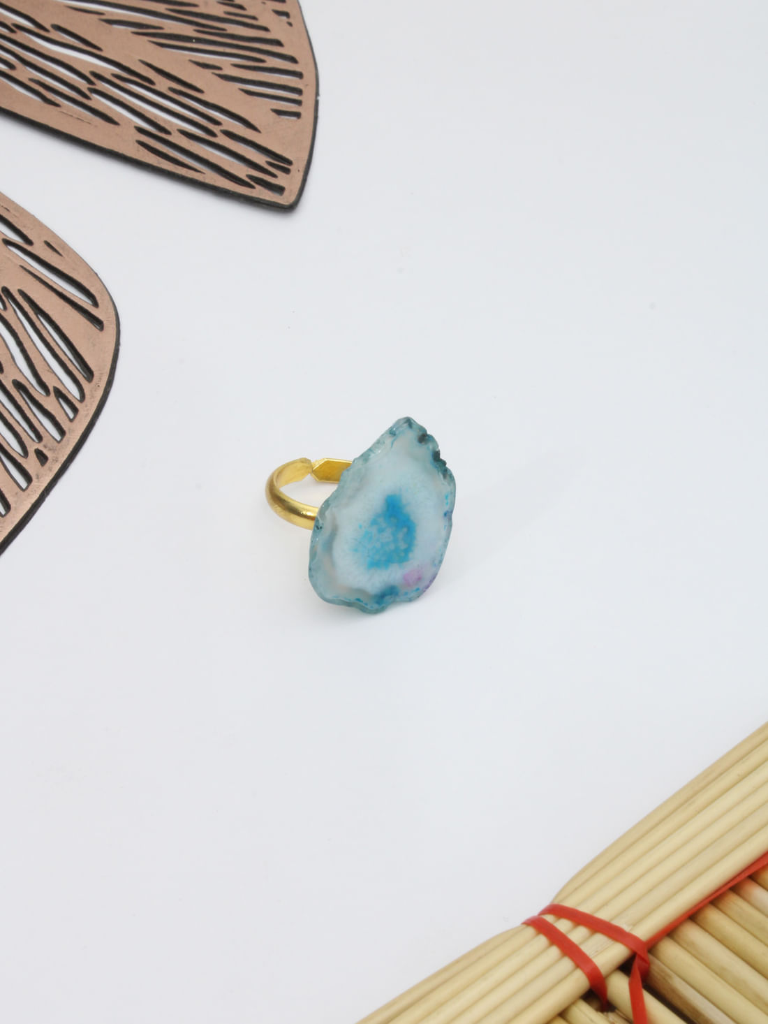 Blue Color Druzy  Ring