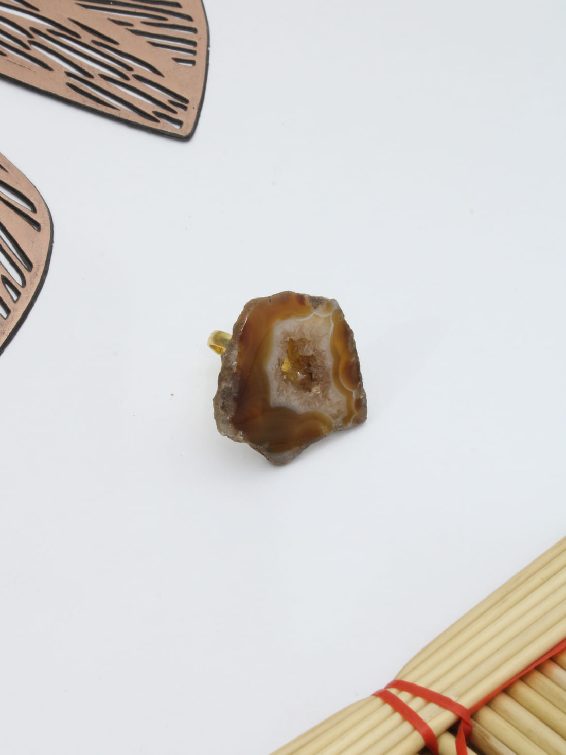 Brown Color Druzy  Ring