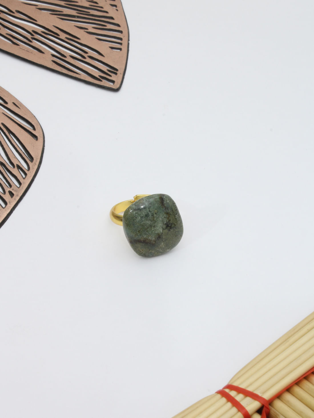 Green Color Druzy  Ring